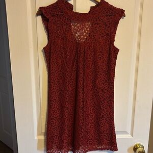 EUC HS- Vintage,lace Dress-burgundy  color, wore once